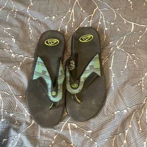 Reef Black Flip Flops Size 14 with Bottle Opener